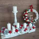 Sada adventný svietnik a adventný veniec so svetielkami